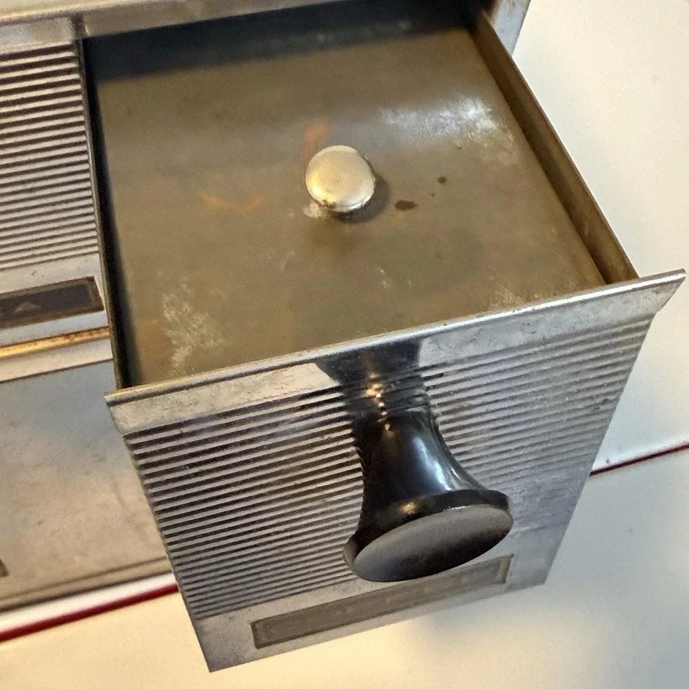 Art Deco Era Krestline Speco Chrome Bread Box Canister MCM Wall Kitchen Storage